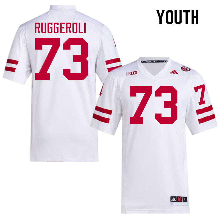 Youth #73 Xander Ruggeroli Nebraska Cornhuskers College Football Jerseys Stitched Sale-White